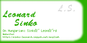 leonard sinko business card
